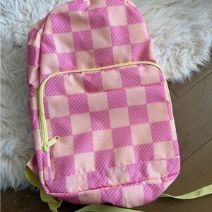 Pink checkered backpack